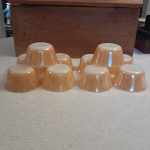VTG Fire King Peach Lusterware, Ramekins (custard dishes), Set of 10
